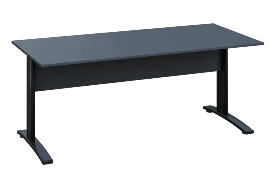 EPK 28 - 18 stůl kancelářský, kovová podnož černá, deska 25 mm, široký 1800 mm, antracit